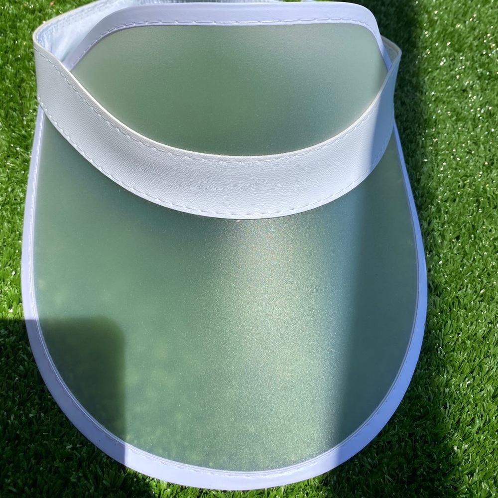 White Visor Plain Fashion PVC Visor Sun Hat